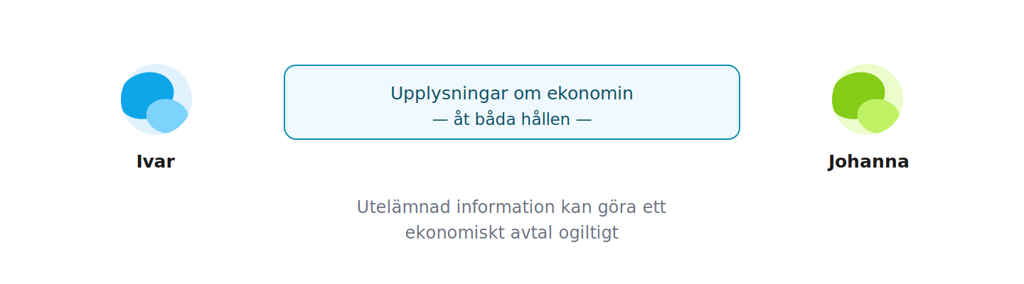 Makar ska lämna varandra de upplysningar som behövs för att familjens ekonomiska förhållanden ska kunna bedömas.