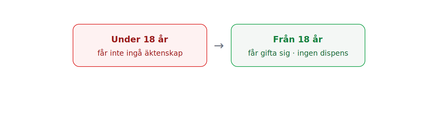 Sedan 2014 är åldersgränsen 18 år utan möjlighet till dispens.