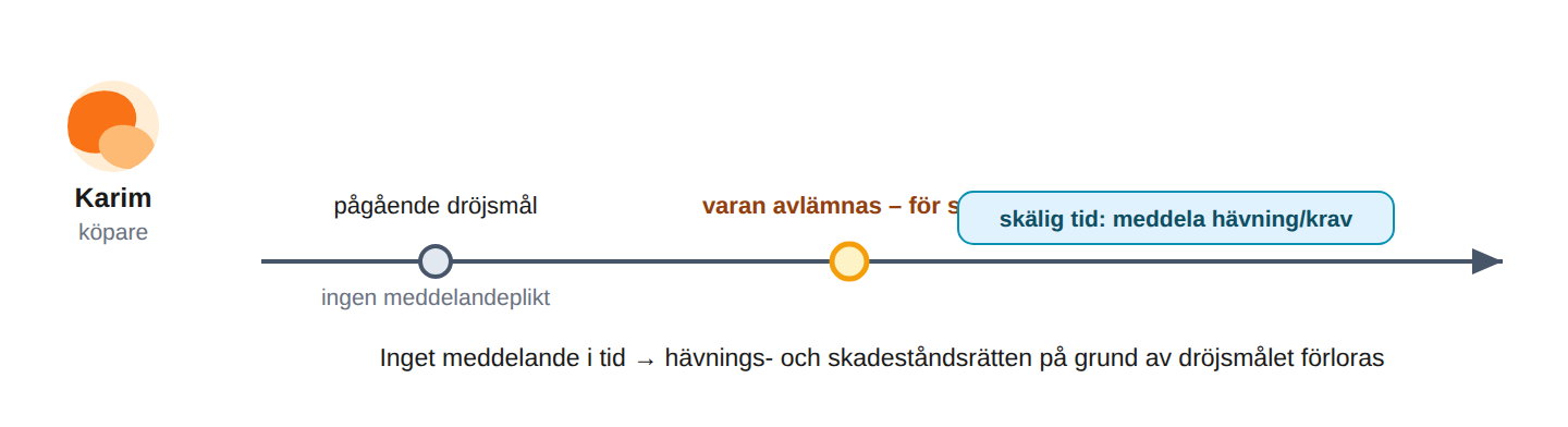 Efter sen leverans: säg ifrån inom skälig tid